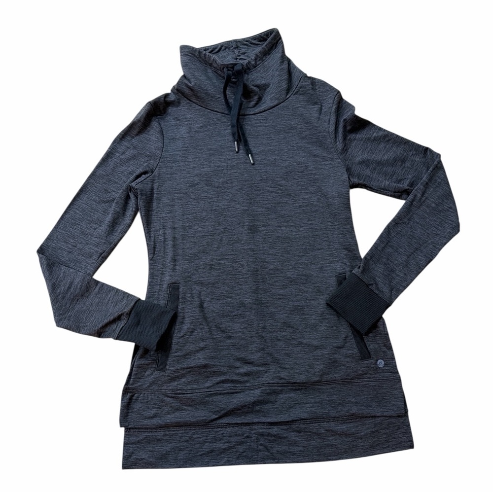 Apana Gray Cowl Neck Pullover with Front Pockets